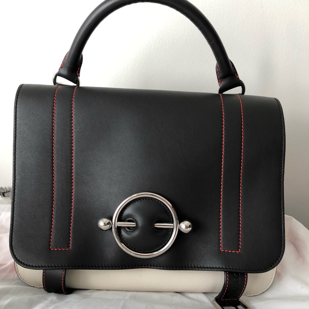 NEW JW Anderson tricolor disc leather satchel bag